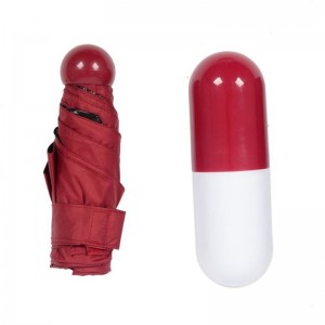 goede compacte opvouwbare 5-voudige minicapsuleparaplu met plastic behuizing