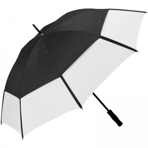 Groot formaat 62 inch dubbele canpoy winddichte golfparaplu met gaten