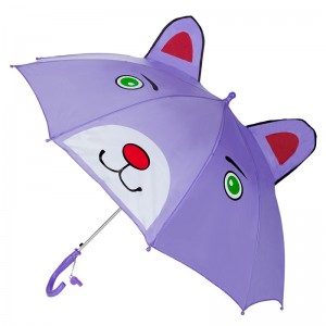 Groothandel metalen frame paraplu dier kinderen aangepaste regen automatische paraplu
