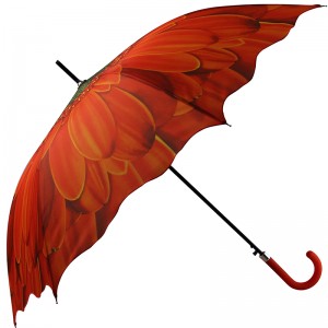 2019 23-inch bedrijfsgeschenken, cutom design bloemvorm striaght paraplu