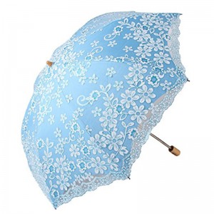 Produceert parasols Kantrand met 190T stof 3-voudig handmatig open paraplu marketingitem