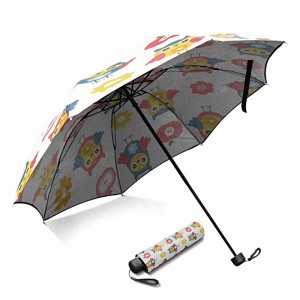 Nieuwigheid standaard paraplu maat aangepaste afdrukken pongee stof handmatig open 3 opvouwbare paraplu